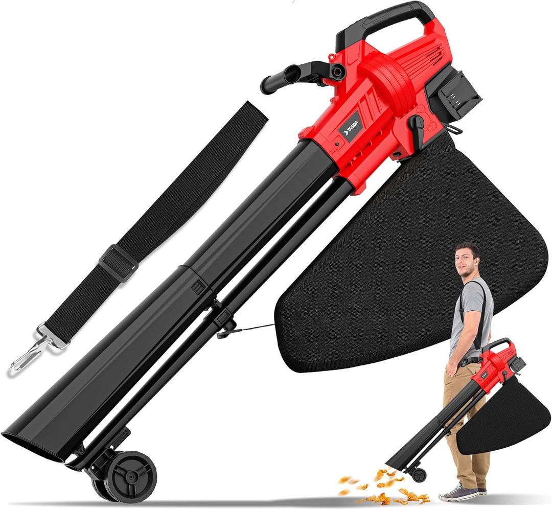 Leaf Blower Vacuum Mulcher Compatible for Milwaukee 18V Battery | (NO Battery), 3IN1 Cordless Electric Leaf Vacuum Blower Mulcher with 40L Bag, Turbo Mode for Patio Driveway Cleanup