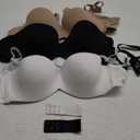 Eleplus Women's Multiway Strapless Bras Push Up Non Slip Lightly Lined Convertible Bra Multi Pack (42C)