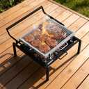 Rotating Charcoal Grill, Heavy-Duty Professional Flip Grill
303 SQ.IN. Large Cooking Surface, Detachable Grill, for 3-8 People, for Camping, Tailgating, Patio