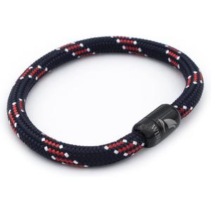 WIND PASSION - Paracord Bracelet for Men & Women | Nautical Bracelet Inspired by Sailor Sea Apparel | Handmade with Braided Rope and Magnetic Clasp | For Men and Women looking for a Sports, Athletic or Surf Style | Waterproof Resistant | (Large ( Wrist size: 6.86 - 7.64 inch ), Black Magnet - Victory)