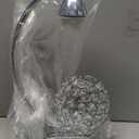 Onerbuy Modern Crystal Table Lamp Plug in Bedside Lamp Chrome Silver Nightstand Desk Lamp E27 with On/Off Switch in Line for Bedroom, Living Room, Office, Dining Room, Hotel(CrystalTableLamp)