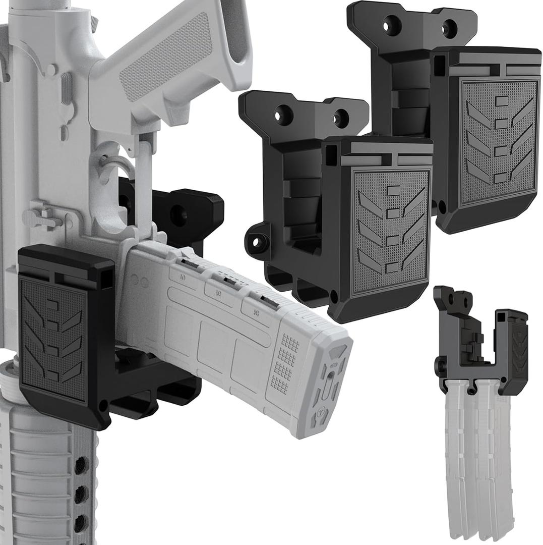 Upgraded Gun Wall Mount for 223/5.56 Rifle, Double Pmag Quick Defense Mount Wall Rack Gun Accessories Ar Wall Mount with Gun Holder Solid Strong Withstand 300Lbs of Tension