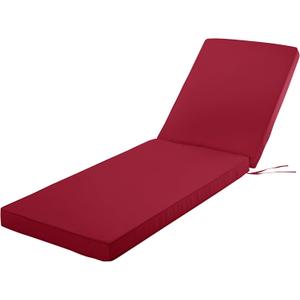 Chaise Lounge Cushion for Outdoor Furniture, Waterproof Fade and Tear Resistant Lounge Deck Chair Cushions for Patio Lawn Pool Resort Hotel, 72x21x3 Inch, Burgundy