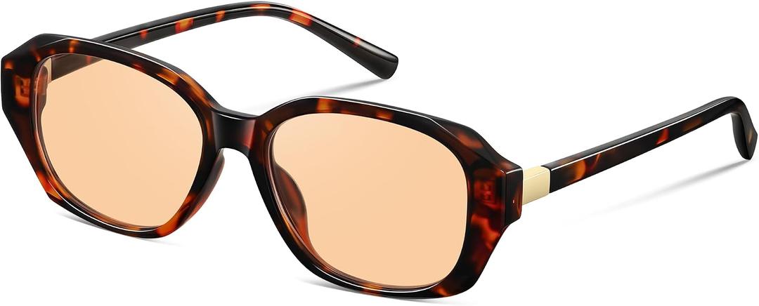 Retro Polarized Hexagon Sunglasses Womens - Trendy Cat Eye Sun Glasses Lightweight 90s Shades with UV Protection