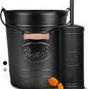 Autumn Alley Matte Black Farmhouse Bathroom Trash Can and Toilet Brush Set