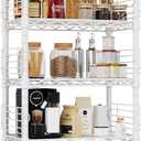 FUTASSI Metal Storage Rack, Storage Organizer Shelves for Kitchen, Bathroom, Living Room, Balcony and Garage, 5 Tiers Narrow Bookshelf, 21.2" W x 9.4" D x 59.2" H, Load 400lbs, White