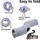 S-Shape Collapsible Cat Play Tube Toys with Plush Ball, Indoor Play Tunnel for Puppy, Kitty, Kitten, Rabbit