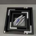 MELANNCO Floating Wall Square Cube Shelves for Bedroom, Living Room, Bathroom, Kitchen - Wood, Set of 3, Black