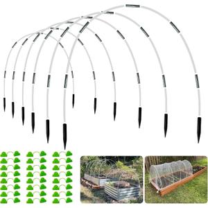 8FT Garden Hoops Grow Tunnel Kit - Rust-Free Fiberglass Frame for Raised Beds, 36pcs - DIY Plant Support for Garden Netting, Row Covers, and Greenhouse Protection