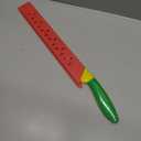 DECHOUS Watermelon Knife with Sleeve: Long Serrated Watermelon Knife for Melon Cutting - Kitchen Fruit Melon Cutter Slicer for Home Summer Party Fruit Serving (Red Green)