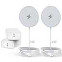 Magnetic Charger for iPhone 17,Mag-Safe Fast Wireless Charging 2Pack 6Foot Magnetic Apple Charger Pad with 2Pack USB C PD Fast Charging Block for iPhone 17/17 Pro/16 Pro Max/Plus/15/14,AirPods 3/Pro 2