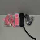 Wii Controller 2 Pack, Wii Remote Controller and Nunchuck Joystick with Silicone Case and Wrist Strap for Holiday (Black and Pink)