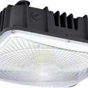 LED Canopy Light 80W, 9600lm, 100-277VAC, ETL Listed, 5000K Daylight White, IP65 Waterproof, 10.4 x 10.4, Outdoor LED Gas Station Light Fixture, Carport, Warehouse, Area & Outdoor Lighting - Brown