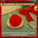 6 Yards Velvet Wrapping Ribbon, 2 Roll Wedding Silk Frayed Handmade Velvet Ribbon for Wrapping Wedding Bouquet Invitation Cards Handmade Crafts Bouquet Gift Wreaths Decor (Red, 2 Inch)