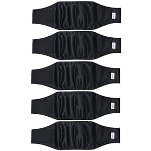 5 Pack Dog Diapers Male Reusable, Premium Belly Bands for Male Dogs, High Absorbing Pee Wraps for Doggie in Incontinence and Training Black XXL