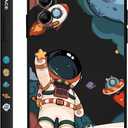 for Samsung Galaxy A55 5G Case Creative Design Flower Pattern A55 5G Case Slim Soft Silicone Protective Samsung A55 5G Phone Cover 6.6 inch-Astronaut Black