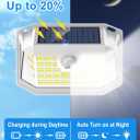 LANSOW Solar Motion Lights Outdoor 6 Pack, 188 LED/3 Modes, Motion Sensor Outdoor Lights, IP65 Waterproof 270 Lighting, Solar Powered Security Flood for Outside Yard Garden Wall(White)