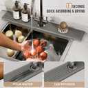 Faucet Mat for Kitchen Sink, 23.6" Diatomite Stone Drying Mat For Kitchen Counter, Prevents Moisture, Super Absorbent, Quick Drying Sink Splash Guard for Bathroom (Light Gray)