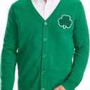 Tipsy Elves St. Patrick's Day Men's Cardigan - Soft Knit Button-Up Sweater - Lucky St Paddy's Party Outfit (Green, XL)