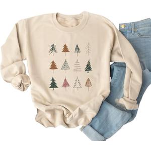 Ykomow Snowman Wine Cheers Sweatshirts Women Long Sleeve Christmas Graphic Tees Funny Xmas Tops (Beige, S)