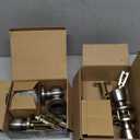 2 Sets All Keyed Same Entry Door Knob and Single Cylinder Deadbolt Combo Set, Round Ball Satin Nickel Exterior Door Knobs with Lock and Keys for Entrance and Front Door