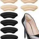 4 Pairs Heel Pads for Shoes, Self-Adhesive Heel Grips for Women & Men Loose Shoes, Heel Cushion for Pain Relief & Prevent Blisters, Comfort Shoe Filler Inserts, Size Reducer for Too Big Shoes (Mix)