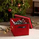 ZOBER Christmas Light Storage Reels - Christmas Light Organizer with 4 Plastic Wheels - Fits 200 Mini Lights Per Spool, Lights Storage - Strong & Durable Material - Stitched Reinforced Handles - Red