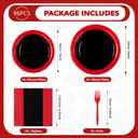 96Pcs Red and Black Birthday Party Supplies Black and Red Carpet Prom Graduation Plates and Napkins Tableware Sets for Men Baby Shower Vip Spooky Theme Fiesta Congrats Graduation Decorations Serve 24