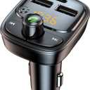 Bluetooth 5.3 FM Transmitter Car Adapter, Wireless Radio MP3 Player Stereo Music Audio Receiver Hands Free Calling, 42W (PD 30W & 12W) USB C Car Charger for iPhone, Support TF Card & USB Disk (Black)