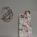 HAOPINSH Crossbody Wallet Case with Card Holder for iPhone 13, RFID Blocking Leather Case with Wrist Strap Lanyard, Finger Grip Ring, Colorful Florals Flip Folio Kickstand Camera Protection 6.1"