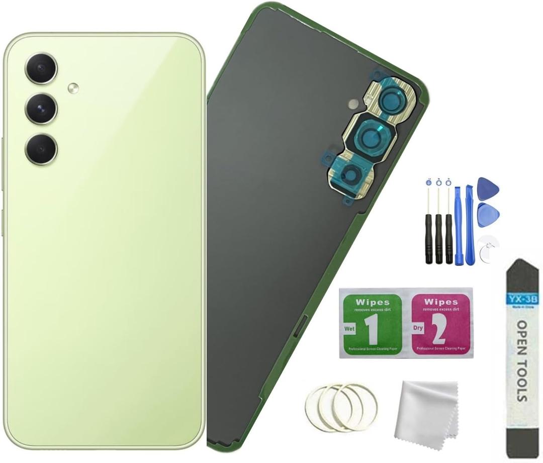 Galaxy A54 Back Glass Replacement for Samsung Galaxy A54 5G Back Cover Glass with Tape+Camera Lens+Tools (Lime)