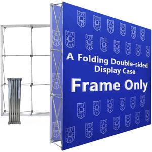 Portable Collapsible Pop Up Trade Show Display Backdrop Stand, A Folding Tension Fabric Holder For Tradeshow Booth Exhibition Wedding Conference Party Event 7.5x7.5FT(Frame Only)