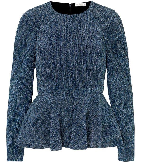 Youtalia Womens Dressy Tops Bell Sleeve Sparkly Peplum Formal Blouses Elegant Evening Shirts
 Size M