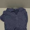 Jayscreate Women's Knit Ruffle Layered Dress Pocket 2025 High-Waisted Spring Fall V Neck Long Sleeve Business Work Dress (Large)