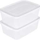 Afromy 16 Quart Plastic Latching Box, 2 Packs Storage Bins with Lid, Clear