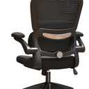 Computer Chair, Office Chair Ergonomic, Mesh Computer Chair with 360° Pulleys, Adjustable Lumbar Support and Headrest, Suitable for Office, Home Study, Meeting Room(Black)