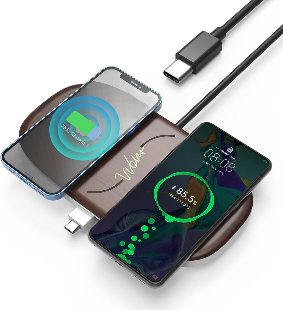 Fast Wireless Charger, Dual 20W Max Wireless Charging Pad Compatible with Apple iPhone 15/14/13/12/Pro Max/Pro/Plus, AirPods pro/2/3, Wireless Phone Charger for Samsung Galaxy S24/S23/S22