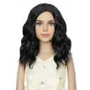Kids Child Black Wig Short Wavy Black Bob Wig for Girls Synthetic Hair Cosplay Halloween Party Costume Daily Wear Wigs
