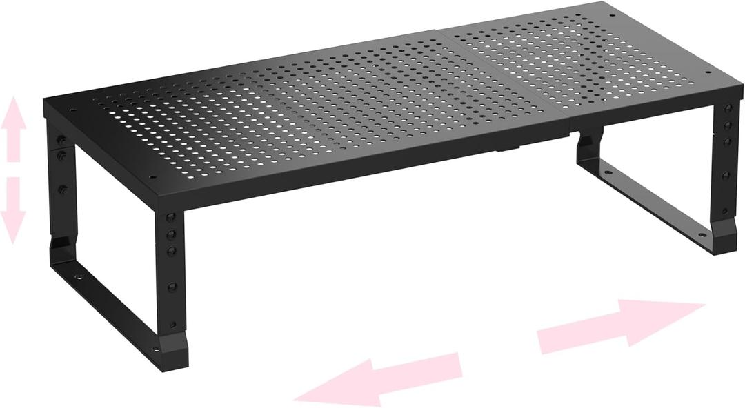 Metal Stackable Expandable Storage Shelf - Multi-Functional Home Storage Shelf, Suitable for Kitchen, Cabinet Bathroom, Office, Garage, etc.1PACK/Black/Medium