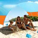 Beach Canopy Sun Shade, Beach Tent Sun Shelter Wind Sail Camping Sun Shelter Portable Seaside Tent Shelter Canopy Outdoor Beach Sun Shade for Family Vacation and Camping (Patent Pending)