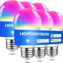 Smart Light Bulbs, Smart Bulb Compatible with Alexa/Google Assistant/Smart Life, CRI>90, 2.4GHz WiFi & Bluetooth Color Changing RGBCW A19 E26 Bulb, No Hub Required, ETL Listed, 6PCS