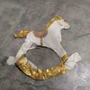 Inflatable Standing Rocking Horse Balloon PartyDeco 41.5x34 Inch, Large Horse-Shaped Air Balloons, Gold and White Foil Baby Shower Cowboy Decoration Gender Neutral Nursery or Party Decor