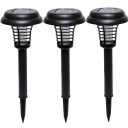 12-Pack Solar Post Lights, Outdoor Pathway & Fence Lights with Warm White 3000K LED, Auto On/Off Dusk to Dawn, Matte Black Metal & Glass, Tool-Free Installation, IP45 Waterproof [W58341]