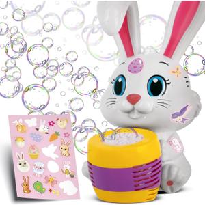 ArtCreativity Bunny Bubble Machine for Toddlers - Bunny Rabbit Bubble Blower Machine Toy for Kids with Refill Solutions, Music, & Batteries - Animal Party Favors and Activities for Girls and Boys