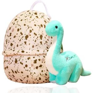 Dinosaur Stuffed Animal Toys,Dino Plush Figure Toys Small Dino Pterosaur Plush Toys with Big Dinosaur Egg Cute Plush Doll Soft Stuffed Animal Gift for Boys Girls Baby Kids Toddlers (9.8in)