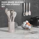 AOTHOD Silicone Cooking Utensils Set - 446F Heat Resistant Kitchen Utensils,Turner Tongs,Spatula,Spoon,Brush,Whisk,Kitchen Utensil Gadgets Tools Set for Nonstick Cookware,Dishwasher Safe (BPA Free)
