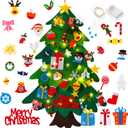 CCINEE Christmas Felt Tree, 3.5ft DIY Felt Xmas Tree with LED Lights 40pcs Detachable Ornaments for Kids Gifts Christmas Wall Door Hanging Decorations