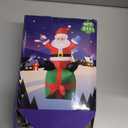 6FT Christmas Santa Inflatables Outdoor Decorations Santa Claus with Gift Box Blow Up Yard Decorations,Built-in LED Lights for Outdoor Christmas Party Yard Garden Lawn Xmas Decoration