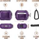 MOBOSI for AirPod Pro Case with Cleaner Kit, Compatible with Airpods Pro 2 Case Cover 1st/2nd Generation with Lock & Keychain, Full Body Shockproof Protective Case (2023/2022/2019), Purple