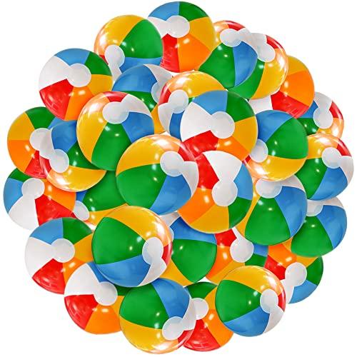 Lamnhin Beach Ball for Kids - 12'' Beach Balls Bulk 30 Pack Inflatable Pool Beach Balls Bulk Hawaiian Tropical Theme Party Decorations Favors Supplies